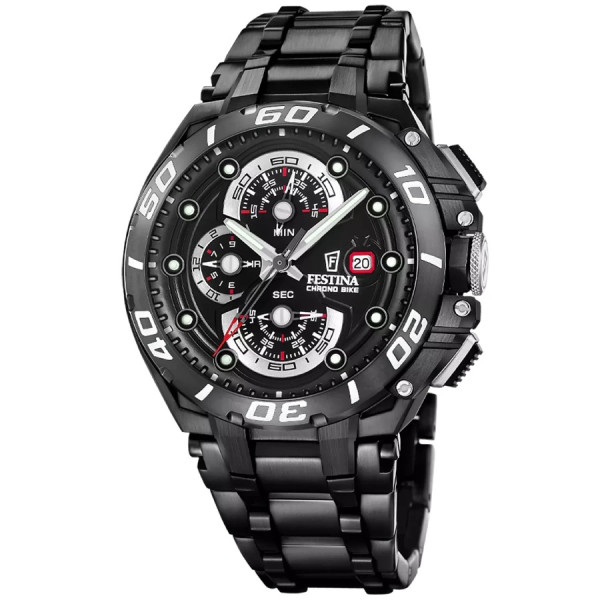 festina chrono bike f20756 1 черен спортен часовник 46 мм classicwatches.bg
