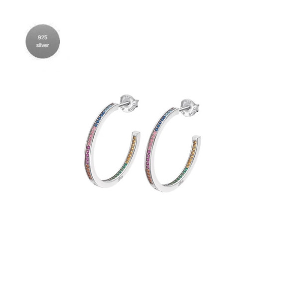 LOTUS SILVER HOOPS SILVER EARRINGS LP1937-4/8