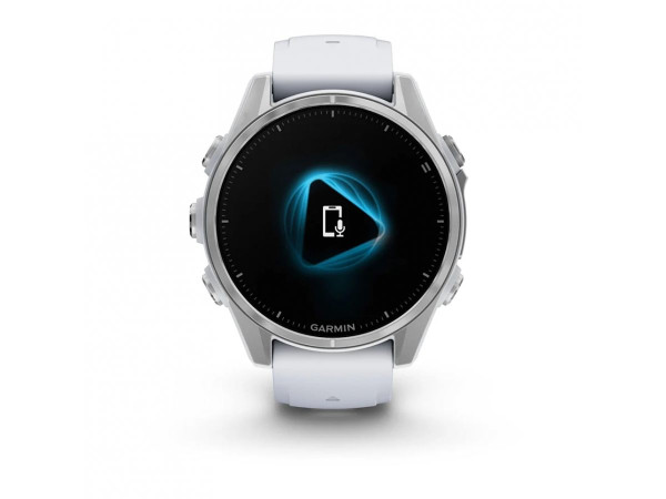 GARMIN FĒNIX® 8 - 43 мм, AMOLED - FĒNIX® 8 - 43 мм, AMOLED - Silver с Whitestone силиконова каишка