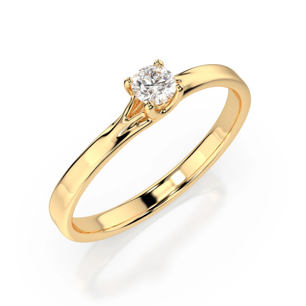 Cara пръстен с диамант 0.10 ct – ЗЛАТНО БИЖУ 14К K101-10014Y(3.0)/14K