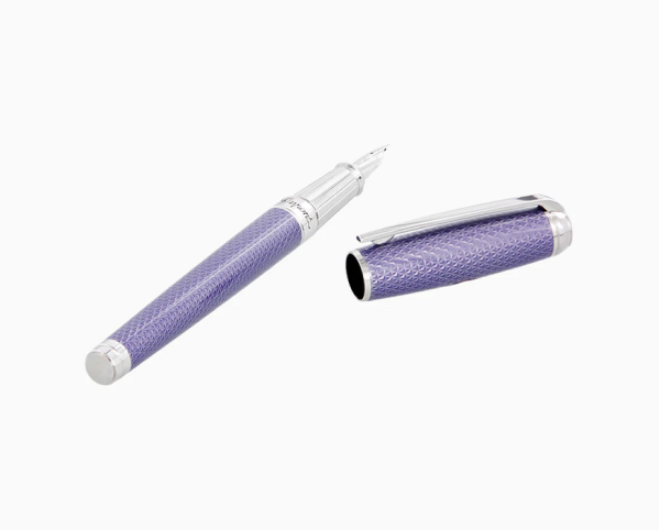 ПИСАЛКА S.T.DUPONT LINE D LARGE LILAC AND PALLADIUM LACQUERED FIREHEAD GUILLOCHE 410000L