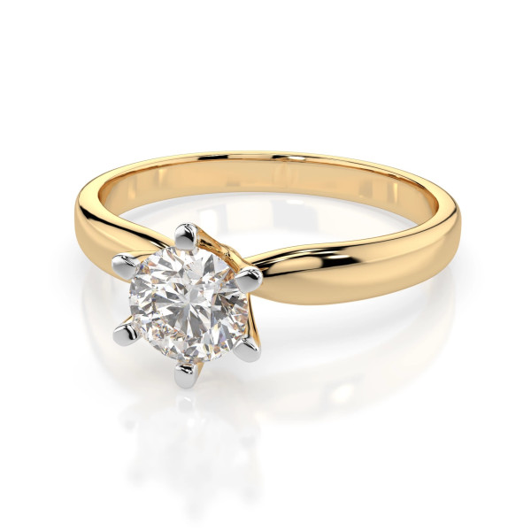 годежен пръстен cara k101-10040 gia диамант 0.5 ct жълто злато елегантен солитер classicwatches.bg
