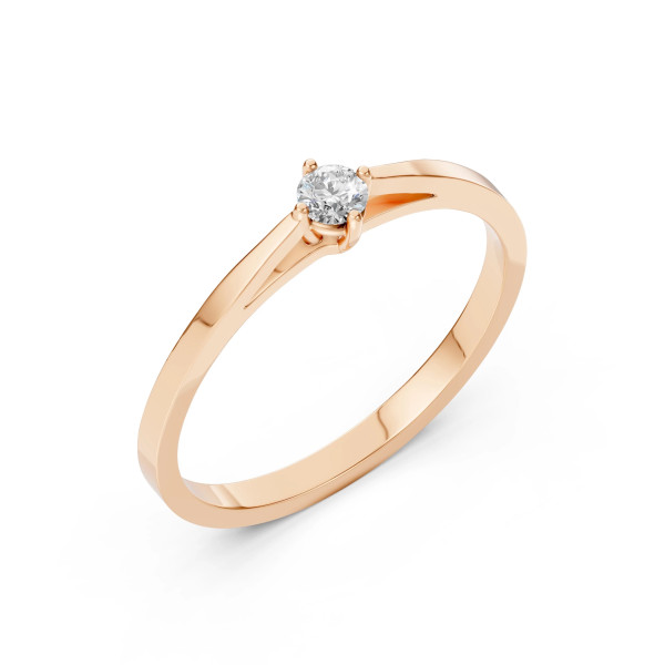 Cara пръстен с диамант 0.10 ct – ЗЛАТНО БИЖУ 14К K101-10125R(3.0)/14K