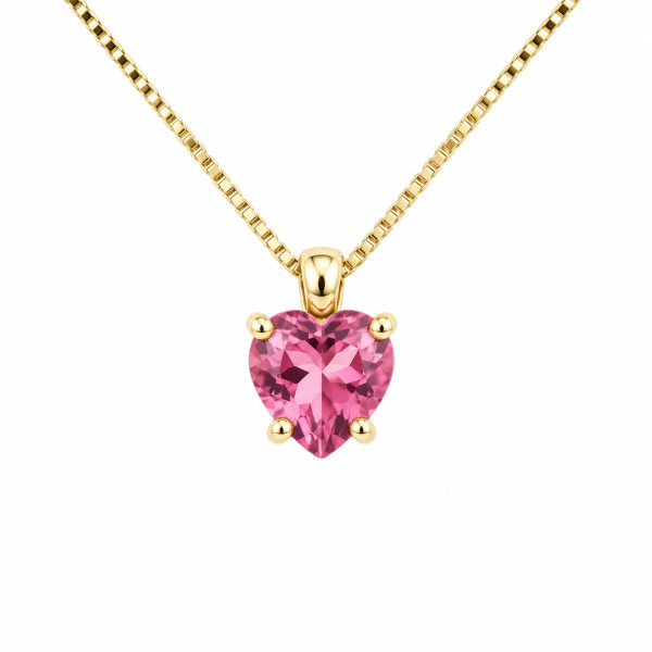 Cara Diamanti gold necklace with pink topaz CLN1604PT