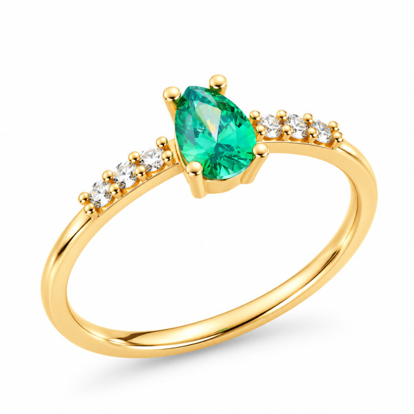 Comete Ambrosia gold ring zirconia KAAZ021