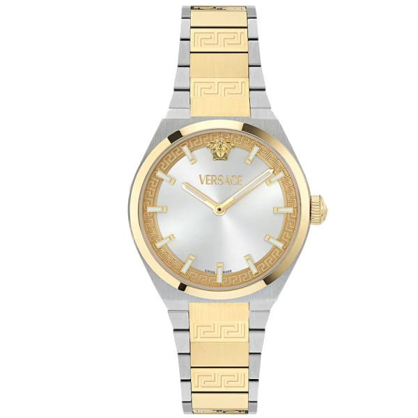 часовник versace ve5e00426 дамски биколор medusa greca сребрист циферблат classicwatches.bg
