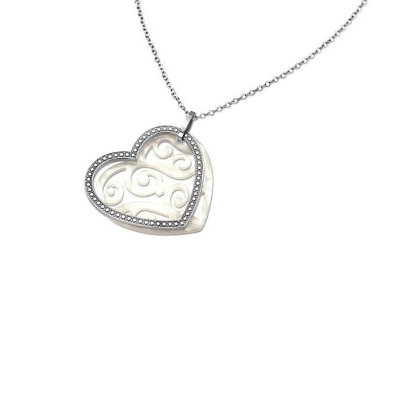 LOTUS STYLE WOMAN'S HEART STEEL NECKLACE LS1591-1/1