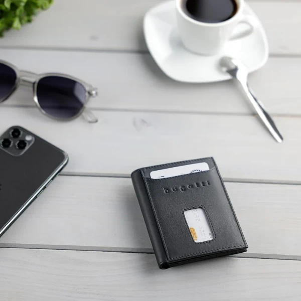 Калъф за карти и документи Bugatti - Secure Slim, 7 CC, черен