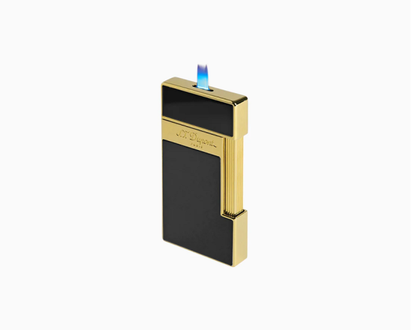 ЗАПАЛКА S.T.DUPONT SLIMMY LIGHTER BLACK LACQUER AND GOLD 28002