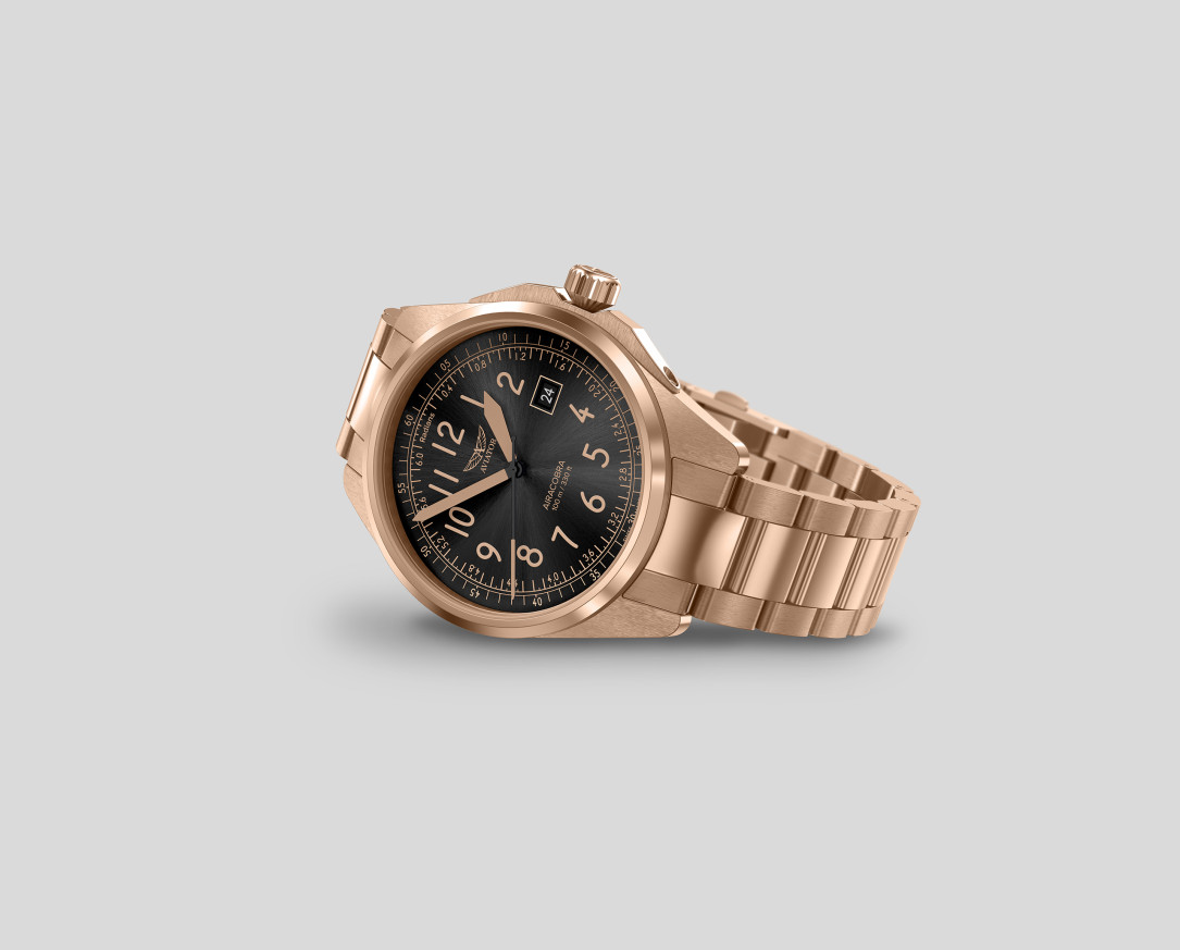 aviator v.1.38.2.323.5 пилотски часовник злато ClassicWatches.bg