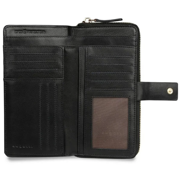 Дамски портфейл Bugatti - Noemi Long, RFID защита, черен