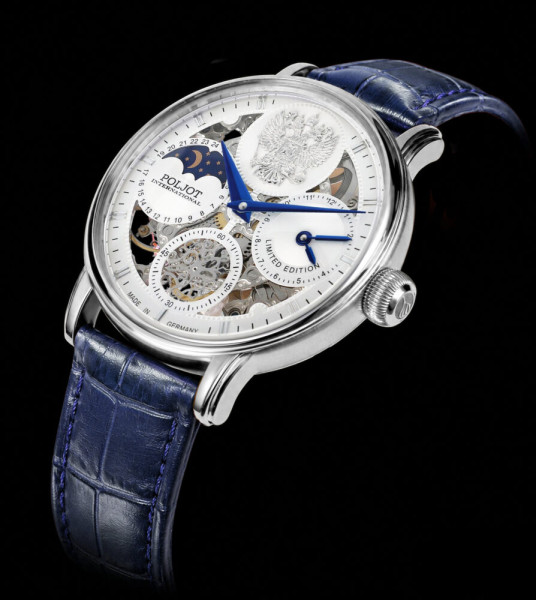 часовник poljot international dynasty iii сребрист циферблат и сини стрелки classicwatches.bg