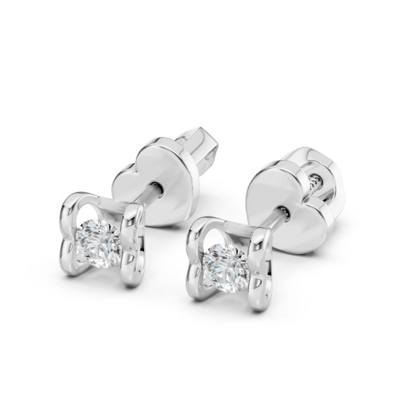 Cara обеци с диаманти 0.20 ct – ЗЛАТНО БИЖУ 14К K102-10013/2W(3.0)/14K