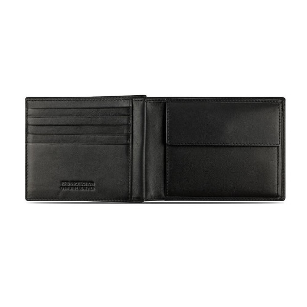 Кожен портфейл Bugatti - Super Slim With Flap, черен