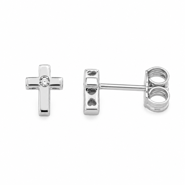 Cara Diamanti златни обеци с диаманти BB0465W/0.01ctsSI/H