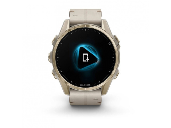 GARMIN FENIX 8 43MM AMOLED SAPPHIRE SOFT GOLD STAINLESS STEEL С FOG GRAY КОЖЕНА КАИШКА 010-02903-40