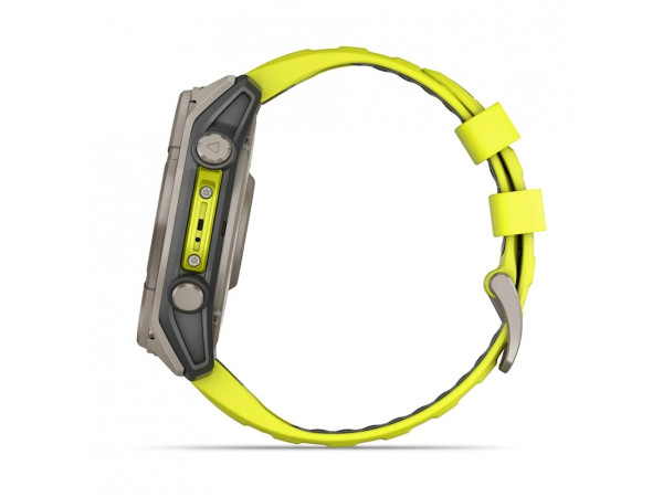 GARMIN FENIX 8 51MM SOLAR SAPPHIRE TITANIUM С AMP YELLOW/GRAPHITE СИЛИКОНОВА КАИШКА 010-02907-21