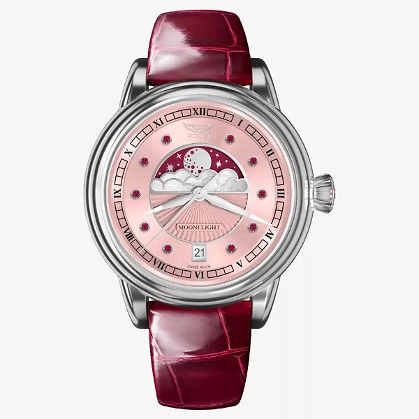 ЧАСОВНИК АVIATOR DOUGLAS MOONFLIGH GEMSTONE EDITION RUBY 36MM V.1.33.0.417.4