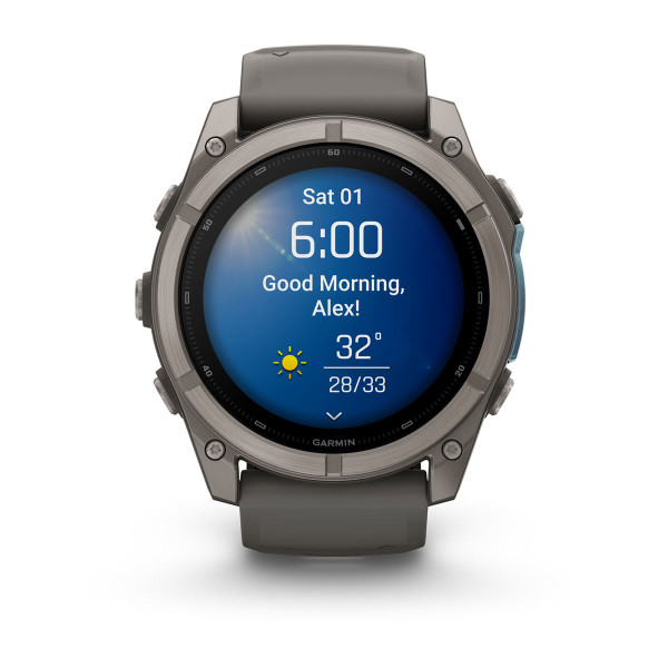 Garmin Fenix 9 Titanium с Pebble Grey силиконова каишка 010-04763-01