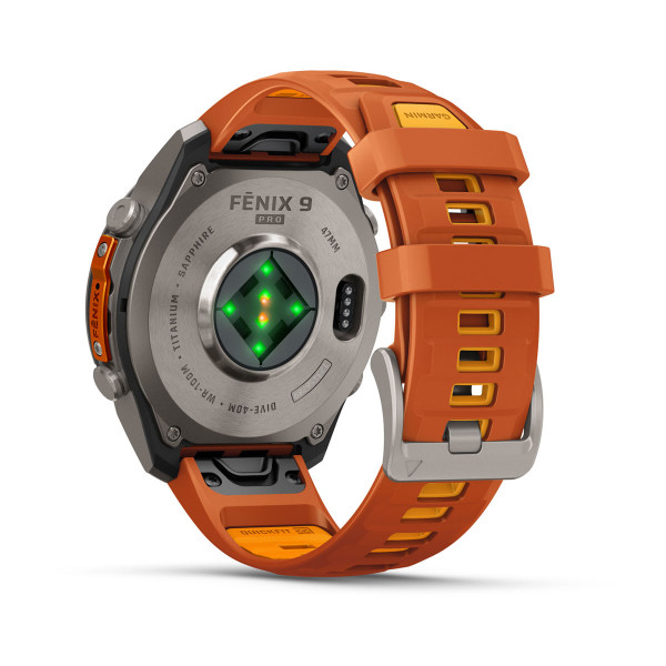 Garmin Fenix 9 Pro inReach Titanium с Autumn Orange/Spark Orange силиконова каишка 010-04336-01