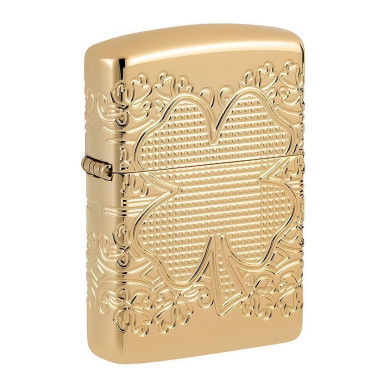 Запалка Zippo - Armor® High Polish Green Lucky Clover Design