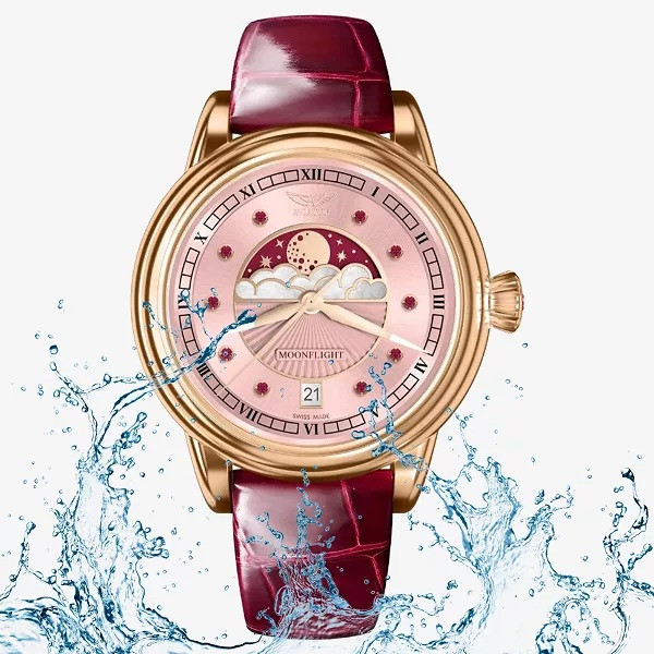 ЧАСОВНИК АVIATOR DOUGLAS MOONFLIGH GEMSTONE EDITION RUBY 36MM V.1.33.2.418.4