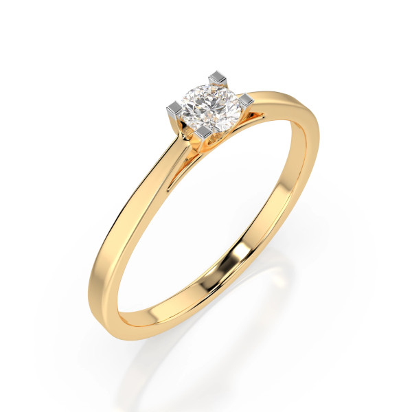 Cara пръстен с диамант 0.15 ct – ЗЛАТНО БИЖУ 14К K101-10020Y(3.4)/14K