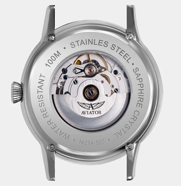 мъжки часовник aviator day date кафяв циферблат classicwatches.bg