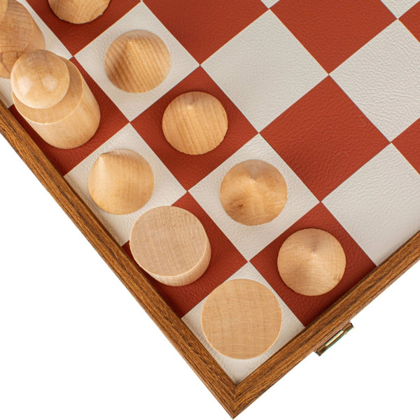 Луксозен шах Manopoulos - Bauhaus Style Terracotta & White, 40x40 см