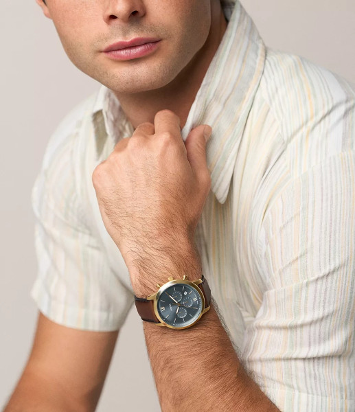 Часовник Fossil FS6162, Fossil Neutra хронограф, мъжки часовник син циферблат, Fossil розово злато, Fossil България