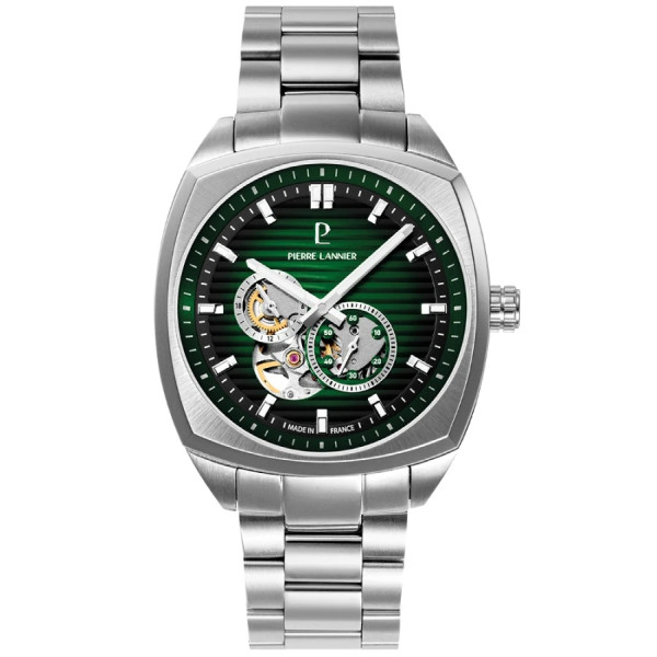 часовник pierre lannier 328F171 автоматичен зелен open heart classicwatches.bg