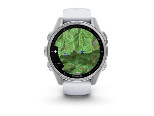 GARMIN FĒNIX® 8 - 43 мм, AMOLED - FĒNIX® 8 - 43 мм, AMOLED - Silver с Whitestone силиконова каишка