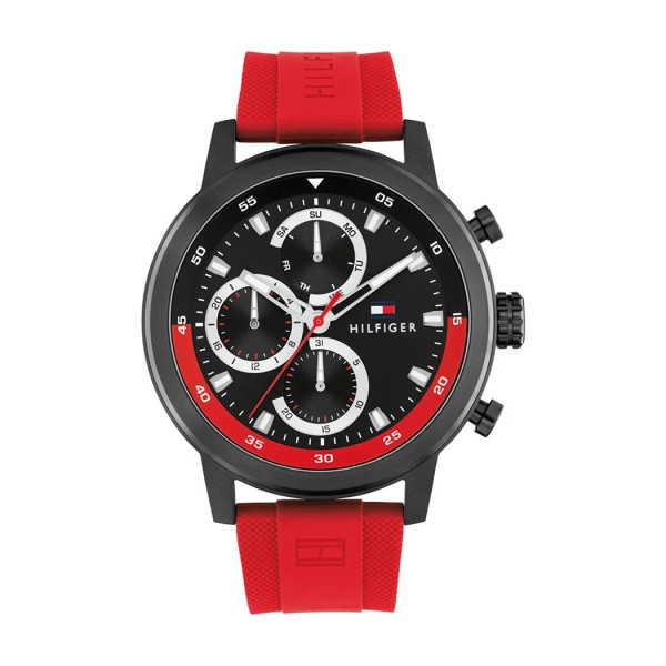 Tommy Hilfiger 1792178 мъжки часовник черен циферблат червена каишка ClassicWatches.bg

