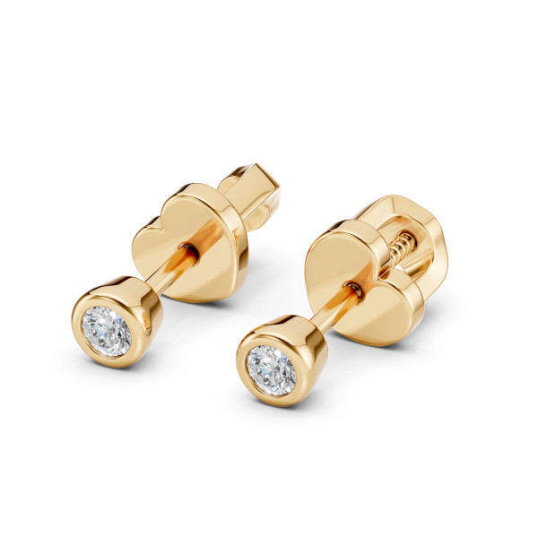 Cara обеци с диаманти 0.10 ct – ЗЛАТНО БИЖУ 14К K102-10010Y(2.3)/14K