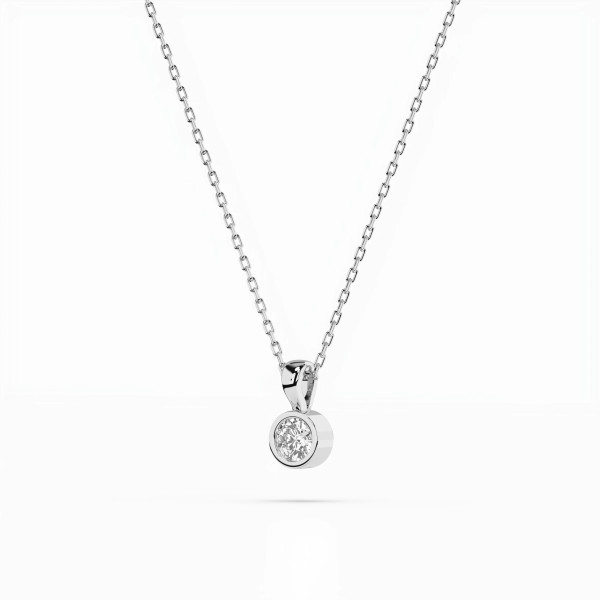 Cara колие с диамант 0.10 ct – ЗЛАТНО БИЖУ 14К K104-10010W(3.0)/14K