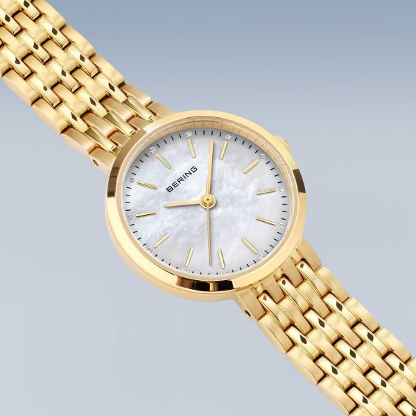 Дамски сет часовник и гривна Bering Classic Gold 19126-734-GWP