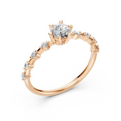 CARA Златен пръстен с диаманти 0.50+0.16 ct GIA сертификат K101-10095R