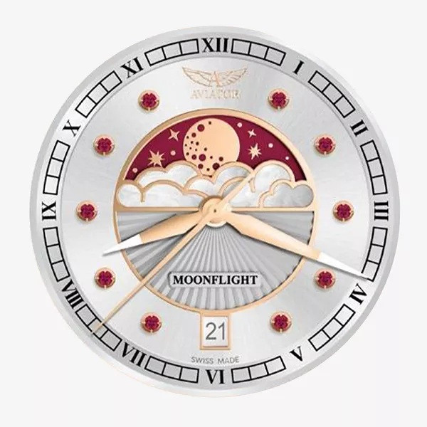 ЧАСОВНИК АVIATOR DOUGLAS MOONFLIGH GEMSTONE EDITION RUBY 36MM V.1.33.2.420.5