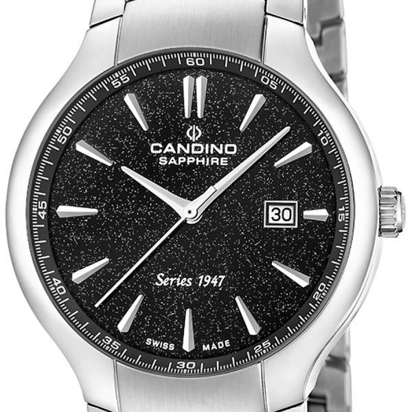 Candino часовник с черен релефен циферблат и дата classicwatches.bg
