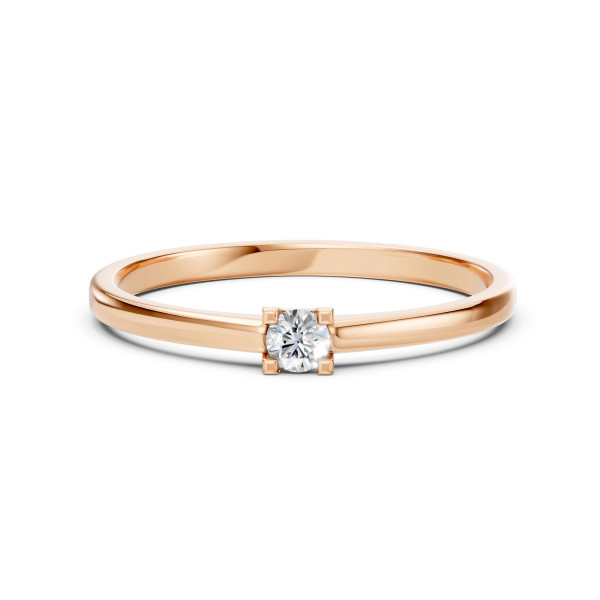 Cara пръстен с диамант 0.10 ct – ЗЛАТНО БИЖУ 14К K101-10117R(3.0)/14K
