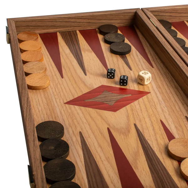BACKGAMMON FOR GAME MANOPOULOS - OAK AND AMERICAN WALNUT, 52X48 CM