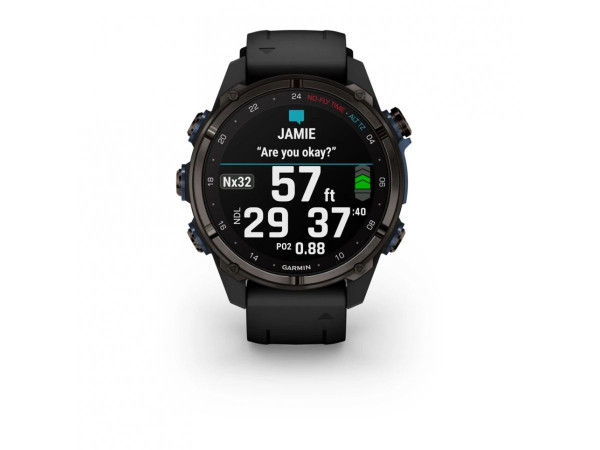 GARMIN DESCENT MK3I 43ММ CARBON GREY DLC ТИТАН С ЧЕРНА СИЛИКОНОВА КАИШКА 010-02753-11