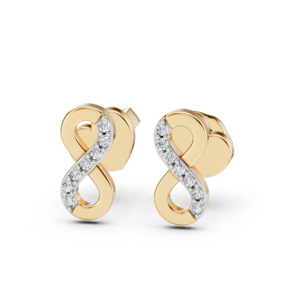 Cara обеци с диаманти 0.09 ct – ЗЛАТНО БИЖУ 14К K102-10092Y/14K