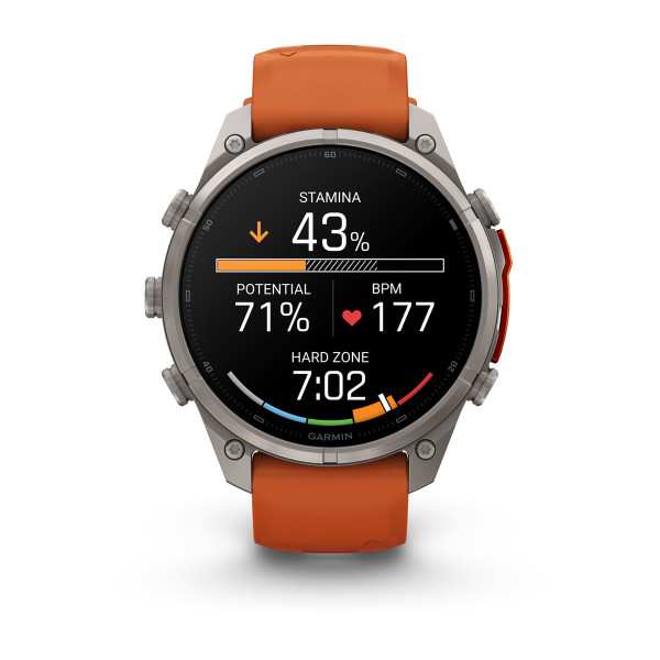 Garmin Fenix 9 Pro inReach Titanium с Autumn Orange/Spark Orange силиконова каишка 010-04336-01