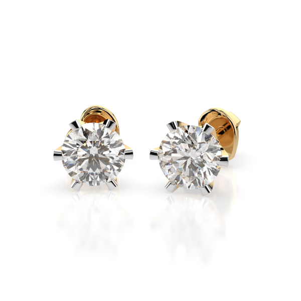 CARA Златни обеци с диаманти 1.00 ct GIA сертификат K102-10040Y