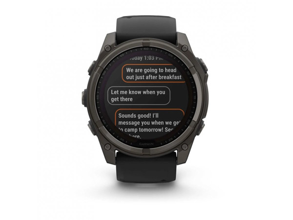 GARMIN FENIX 8 51MM SOLAR SAPPHIRE CARBON GRAY DLC TITANIUM С BLACK/PEBBLE GRAY СИЛИКОНОВА КАИШКА 010-02907-11