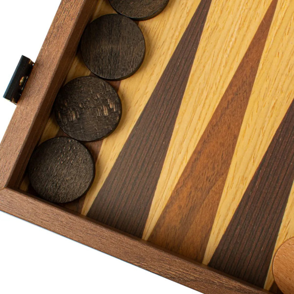 BACKGAMMON FOR GAME MANOPOULOS - OAK & WALNUT, 52X48 CM