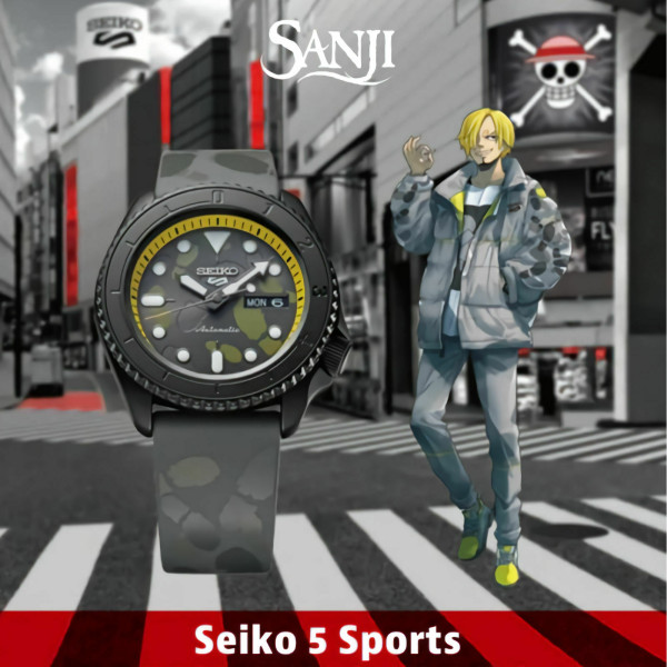 SEIKO 5 SPORTS ONE PIECE SANJI LIMITED EDITION 42.5MM MEN'S WATCH SRPH69K1