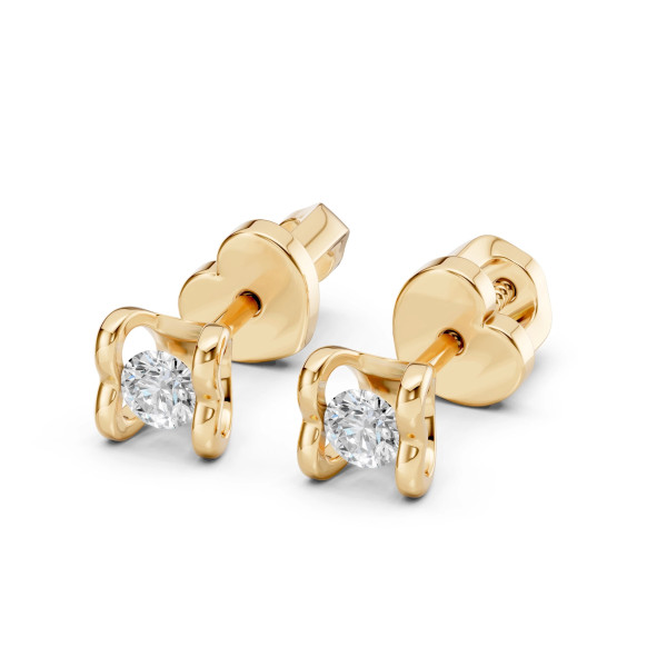 Cara обеци с диаманти 0.20 ct – ЗЛАТНО БИЖУ 14К K102-10013/2Y(3.0)/14K