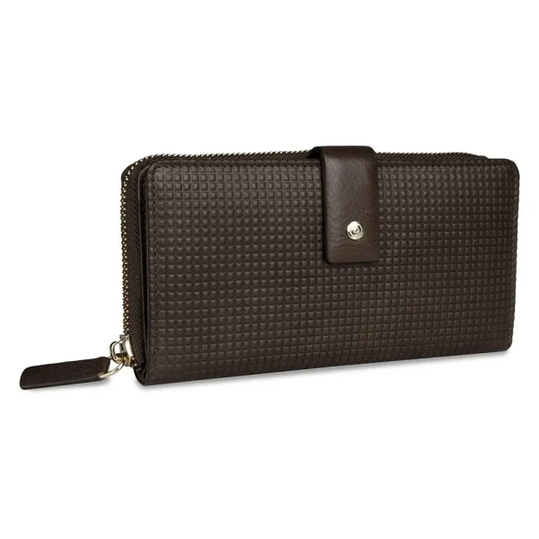 Дамски портфейл Bugatti - Noemi Long, RFID защита, тъмнокафяв